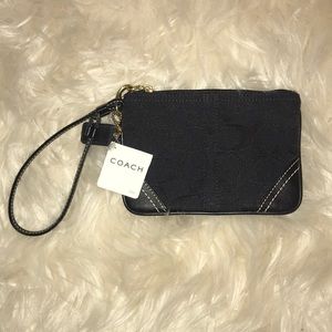 NWT Coach Signature Black Wristlet